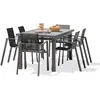 dcb garden Ensemble repas de jardin 6 places en aluminium gris anthracite