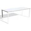 EZPELETA Table de jardin 8 places en aluminium laqué et peinture Epoxy blanc