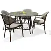 DCB GARDEN Ensemble repas de jardin 4 places en aluminium marron - USHUAIA