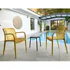 Lot de 2 fauteuils de jardin empilables en Polypropylène moutarde