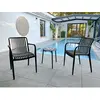 dcb garden Lot de 2 fauteuils de jardin empilables en Polypropylène noir