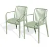 dcb garden Lot de 2 fauteuils de jardin empilables en Polypropylène vert olive