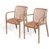 dcb garden Lot de 2 fauteuils de jardin empilables en Polypropylène terracotta