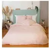 Housse De Rêve Parure de lit - Evi - Coton Lin lavé géométrique rose - 240x220 cm