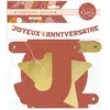 Guirlande de lettres - JOUR DE FETE - Joyeux Anniversaire - 3 m - Couleur Terracotta - Étoiles dorées