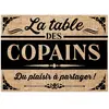 Rétro Set de table en toile de jute LA TABLE DES COPAINS