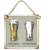Retro SUD TRADING Plaque métal à suspendre PRESSION DEPRESSION 20 x 20 cm