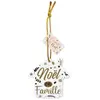 Non communiqué ENESCO Décoration de sapin en bois - Maison Noël en famille - Hauteur 8 cm - Largeur 8 cm - Profondeur 0.2 cm