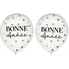 Ballons Confettis Noir / Or "Bonne Année" - Lot de 6