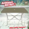 CHALET & JARDIN Table rectangulaire d'extérieur pliante Bistro en acier - Taupe