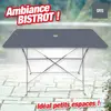CHALET & JARDIN Table rectangulaire d'extérieur pliante Bistro en acier - Gris
