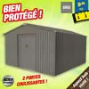 Abri de jardin métal - Bois vieilli 1010 - 9,7 m² - gris