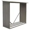 CHALET & JARDIN Abri bûches métal "Bois vieilli 625" - 1,37m² - 182 x 75 x 160 cm - Gris
