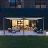 OMBREA Pergola Bioclimatique Ombréa V2 4x6M adossée - Anthracite et Blanc