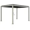 Pergola bioclimatique ombrea 3x4m autoportee aspect bois toit blanc