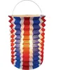 Lampion Cylindrique Tricolore 16 Cm Uni Multicolores - Lot de 12