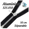 Fermeture éclair séparable aluminium N°5 (50 cm) : la légèreté pour de...