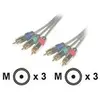 MCL Câble YUV 3 x RCA mâle / mâle Haute Qualité - 2m Translucide *