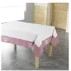 DOUCEUR D'INTERIEUR Nappe rectangle 140 x 240 cm polyester brode bonheur Rose/Blanc