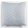 Paris Prix Housse de coussin +encart 60 x 60 cm microfibre imprimee isaline Bleu/Gris