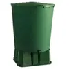 BELLIJARDIN Récupérateur d'eau de pluie rond 500 L + Socle + Kit raccord chéneau - Vert -