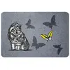 ID Mat Paillasson flock estampes chat - 40 x 60 cm