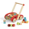 Chariot ABC Buggy Tatoo - JANOD - 30 cubes en bois - Dès 1 an - Rouge