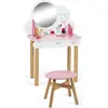 Juratoys Coiffeuse en bois JANOD P'tite Miss - Accessoires de coiffure et beauté - Rose - 3 ans et plus