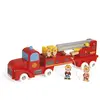 Juratoys Camion de Pompiers Géant en Bois JANOD - Story - Pour Enfants dès 2 Ans - Rouge