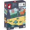 Janod Lot de 10 puzzles en bois animaux les empreintes WWF (30 pièces)