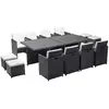 Salon de jardin 12 places en résine tressée blanc MONACO CONCEPT USINE