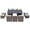 Concept Usine Table et chaise 10 places encastrables alu résine gris/blanc