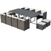 Concept Usine Table et chaise 12 places encastrables alu résine gris/blanc