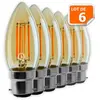 Lampesecoenergie - Lot de 6 Ampoules Led Flamme Filament Doré 4 watt (...