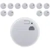 Lot de 12 - Détecteur de fumée autonomie 3 ans - pile et accessoires -...