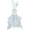 Sevira Kids Doudou Plat Lapin Eucalyptus Blanc Imprimé Eucalyptus