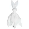 Sevira Kids Doudou Lapin  en gaze de coton, Jeanne Blanc à pois or  50 x 50 cm TU
