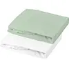 Domiva Lot 2 Draps Housse - 70 X 140 Cm - Jersey - Blanc/Vert De Gris