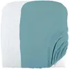 Domiva Lot 2 Housses De Matelas A Langer 50 X 75 Cm Eponge Polycoton Blanc/nile