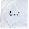 Domiva Cape de bain + gant chat blanc (75 x 75 cm)