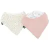 Lot de 2 bavoirs bandana mousseline ROSE Domiva