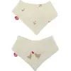 Lot de 2 bavoirs bandanas BEIGE Domiva