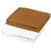 Lot 1 Alese + 1 Drap Housse - 60 X 120 Cm - Blanc / Caramel