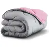 Idomya - Couette 300gsm et  2 oreillers blanc/rose/gris - 240x220 cm 2...
