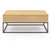 BELLEMO Idomya - Table basse relevable et extensible Memphis bois/noir - 100x55x40.5/54.5cm T.U