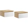 Idomya - 2 Tables de chevet suspendues Tom bois/blanc - 40x30x18 cm 14...