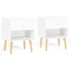 Idomya - 2 Chevets 1 tiroir emmie bois blancs - 40x34x50 cm T.U