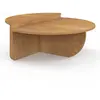 Idomya - Tables basses rondes asymétriques bois chaud - 90x90x35 cm OS