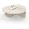 Idomya - Tables basses rondes asymétriques travertin - 90x90x35 cm OS
