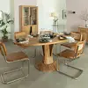 Made in Meubles Table ovale en bois d'acacia 175 cm Sauge